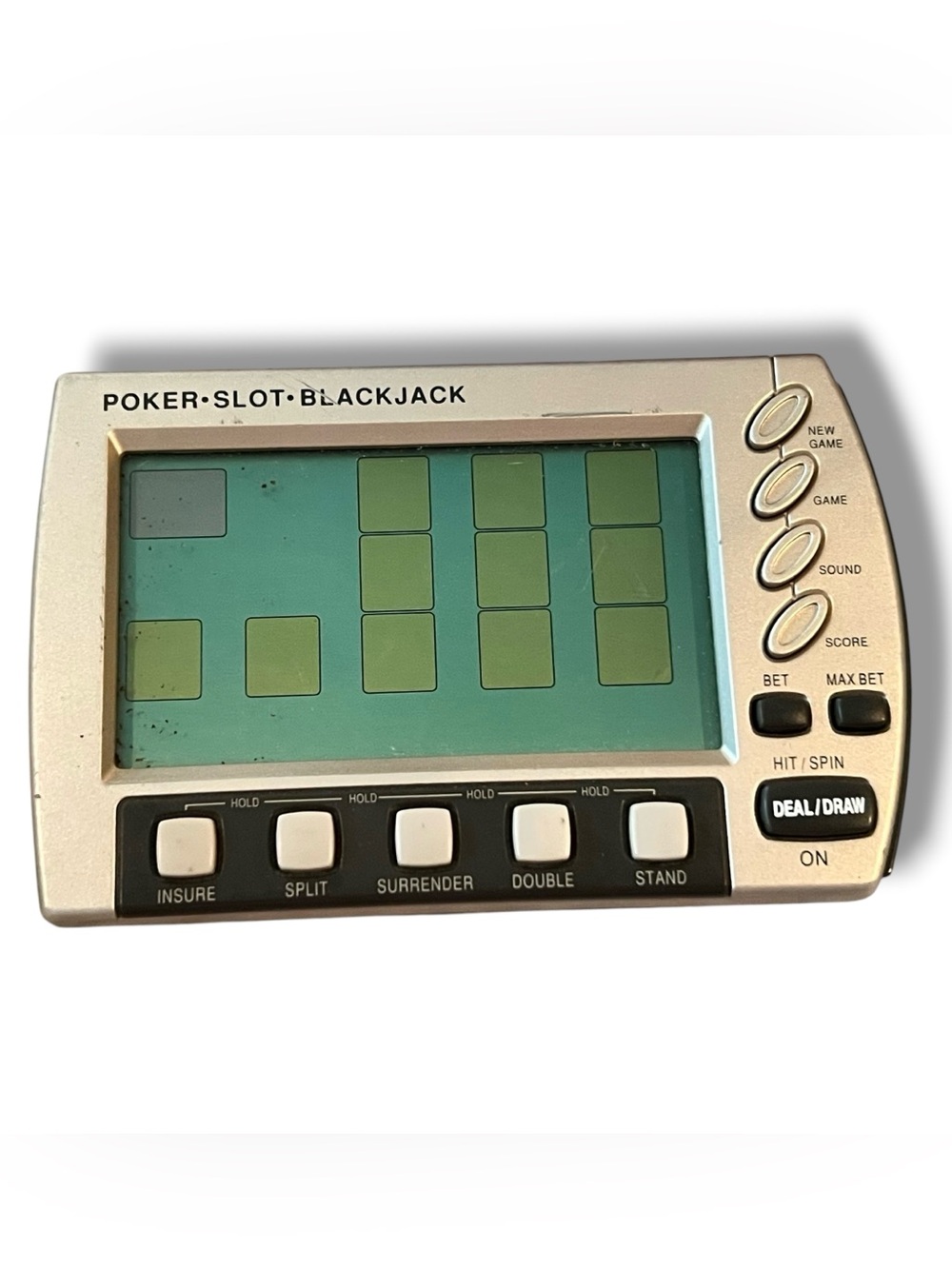 Radio Shack Poker Slot Blackjack Handheld Game Large Screen Works 60-2705 VTG